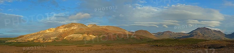 Colourful mountain Grisholl in the evening light