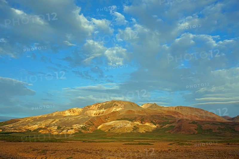 Colourful mountain Grisholl in the evening light