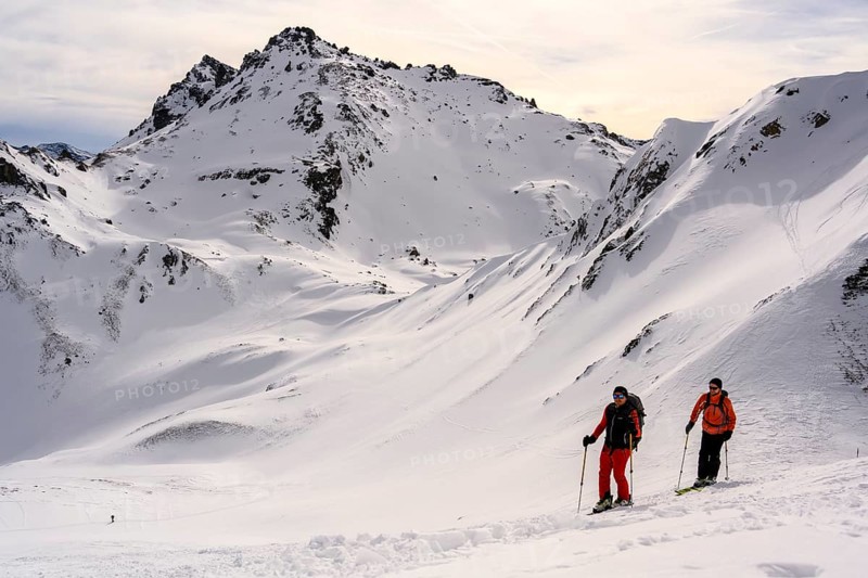 Ski tourers in the snow