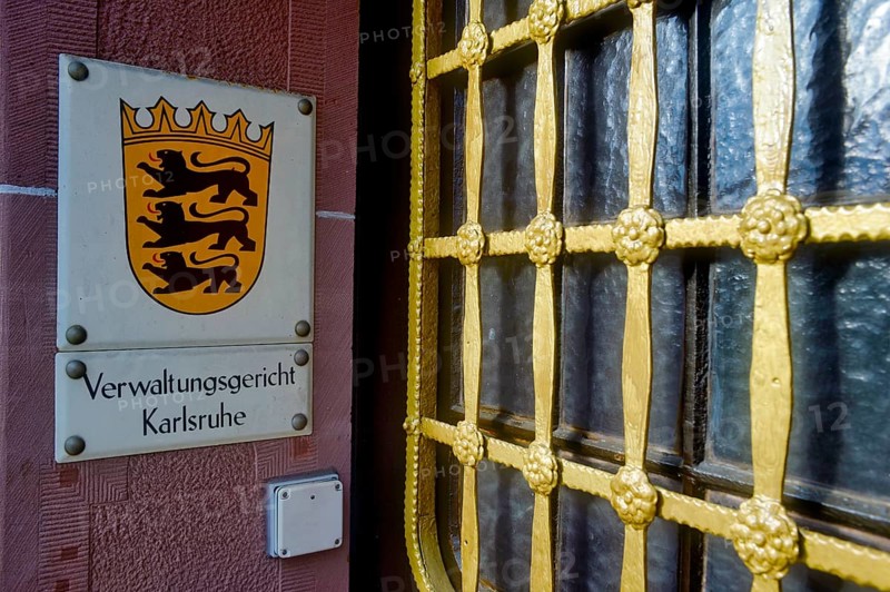 Sign at the entrance to the administrative court Karlsruhe