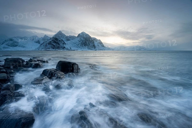 Rocky coast at the blue hour