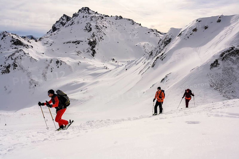Ski tourers in the snow