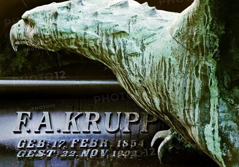 Detail of the grave of Friedrich Alfred Krupp with eagle sculpture