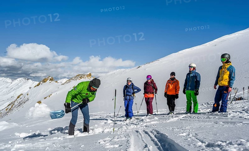 Ski tourers in the snow