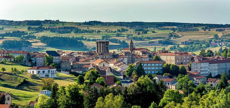 Village of Saugues on via Podiensis