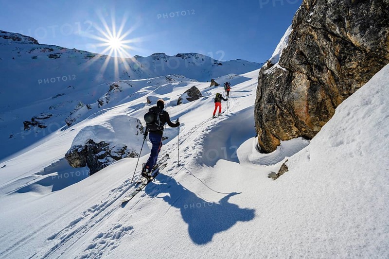 Ski tourers in winter
