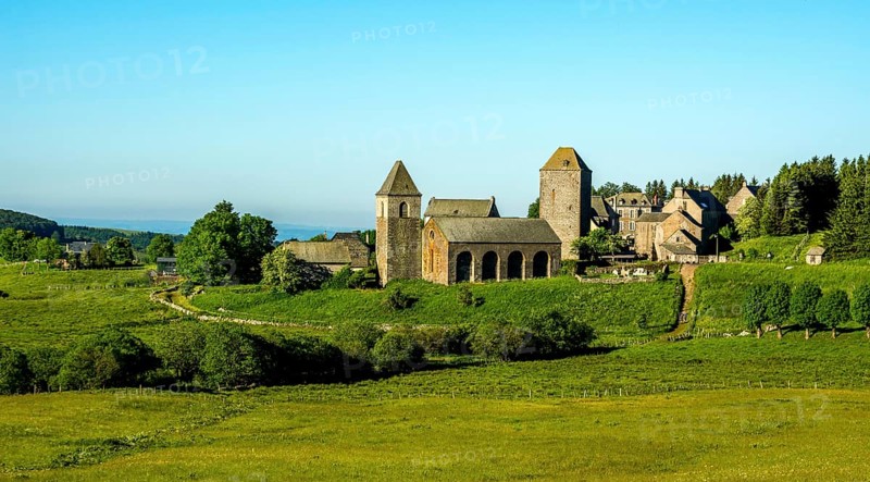 Aubrac village on the via Podiensis