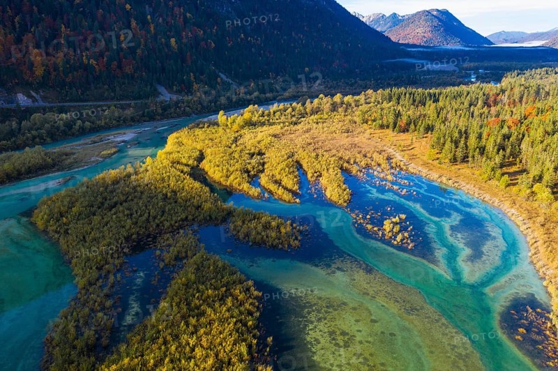 Inflow of the Isar into the Sylvensteinsee