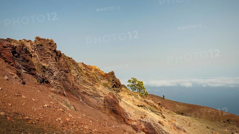 Landscape with red lava rocks at the volcano Martin