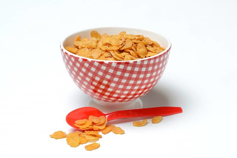 Cornflakes in bowl