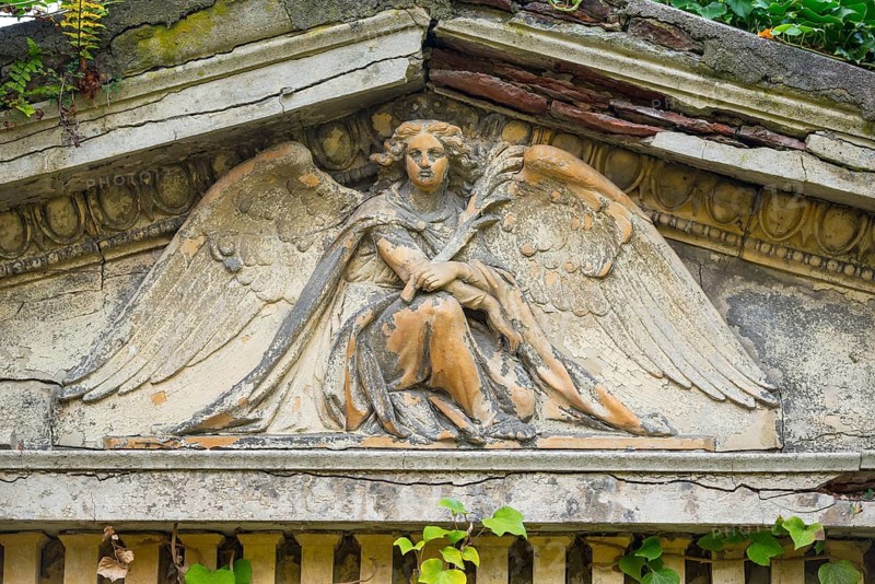 Historical angel with feather