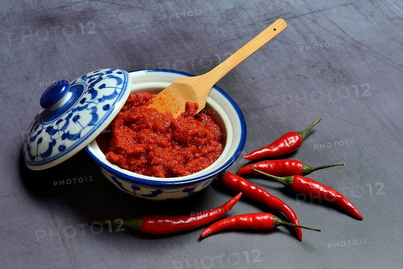 Red Thai curry paste and red chilli peppers