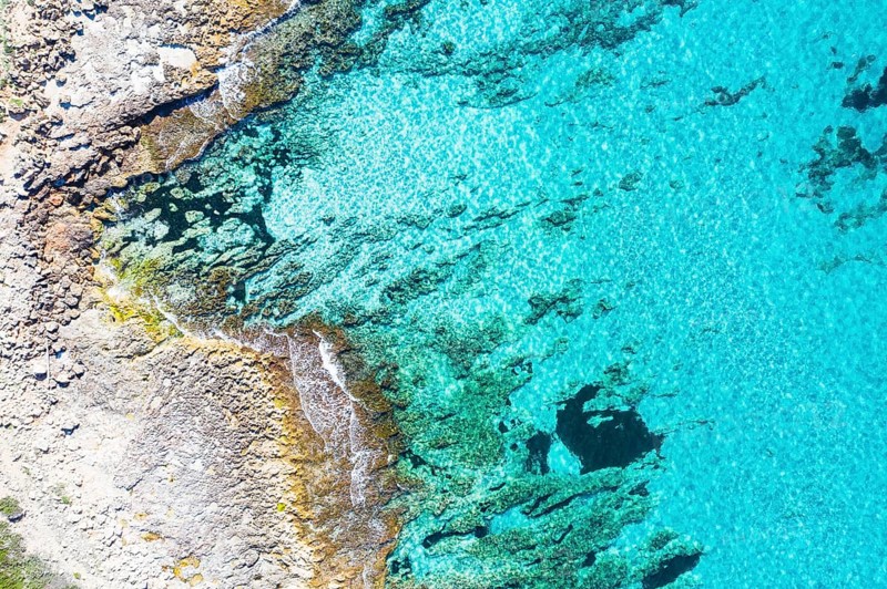 Rocky coast from above