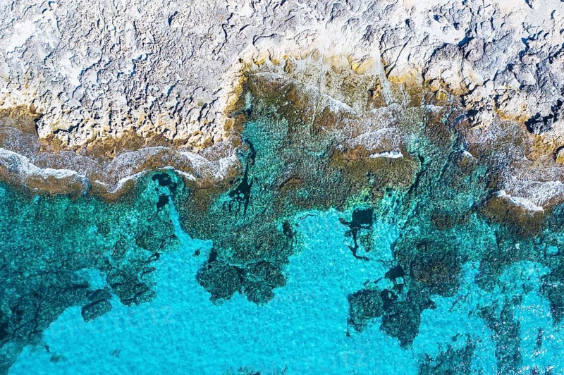 Rocky coast from above