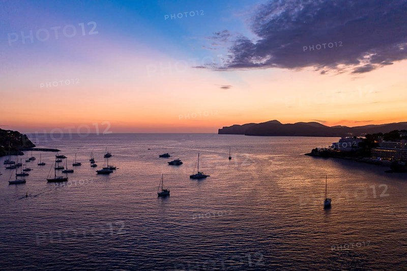 Aerial view over Costa de la Calma and Santa Ponca