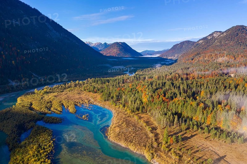 Isar river at the inflow into the Sylvenstein lake