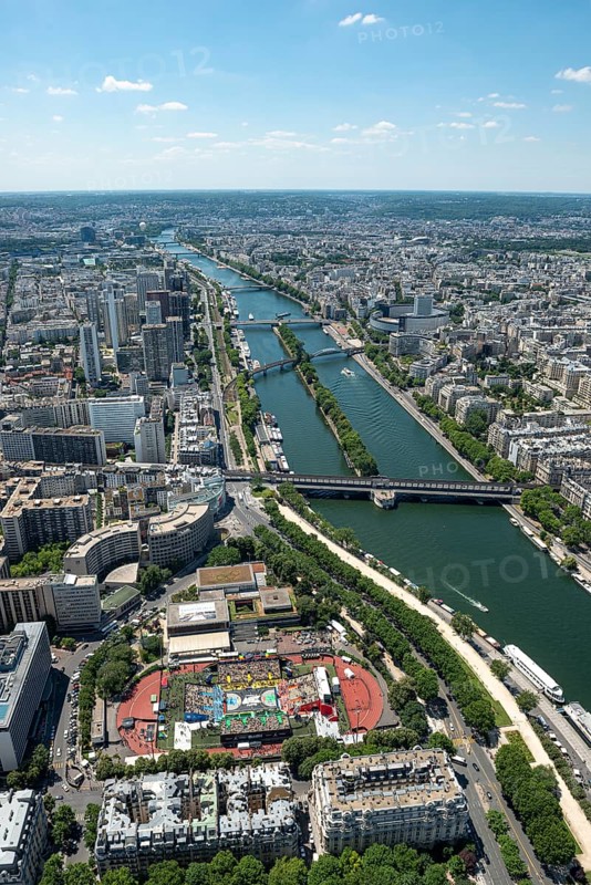 City view with bridges over the Seine