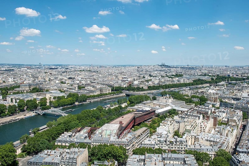 City view with bridges over the Seine