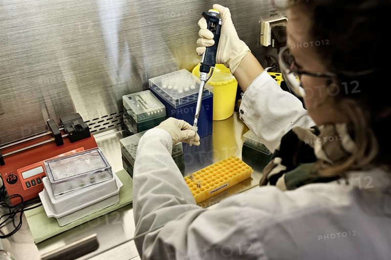 Laboratory assistant researching a vaccine against coronavirus