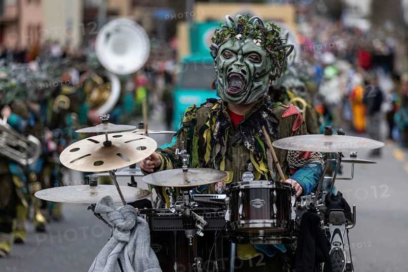 Sujet Atlantica of the Guggenmusik Rotseemoeven Littau at the carnival procession of the Maettli Guild in Littau