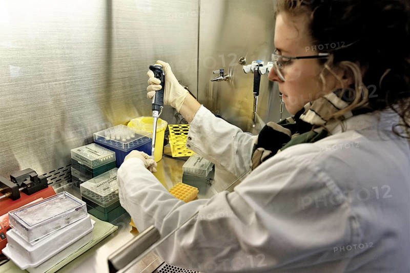 Laboratory assistant researching a vaccine against coronavirus