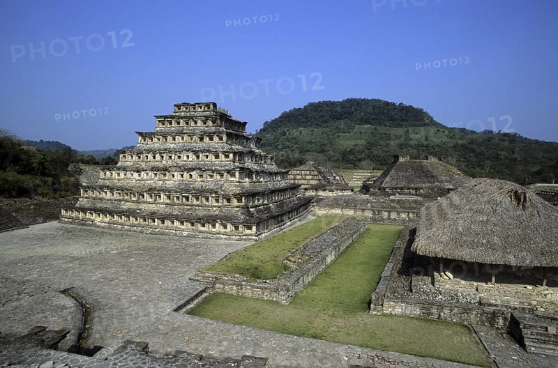 Niches Pyramid at the old city of El Tajin Veracruz state Mexico