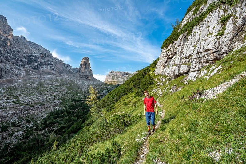 Young hiker on the Sentiero Carlo Minazio path