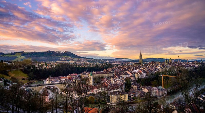 City view at sunrise