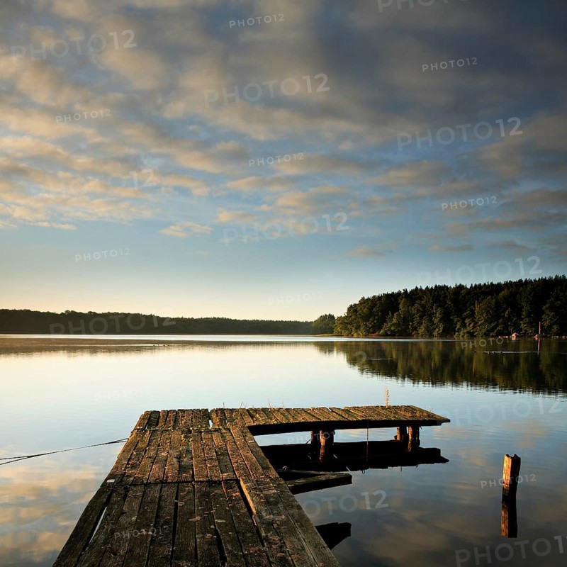 Old wooden jetty in the morning light