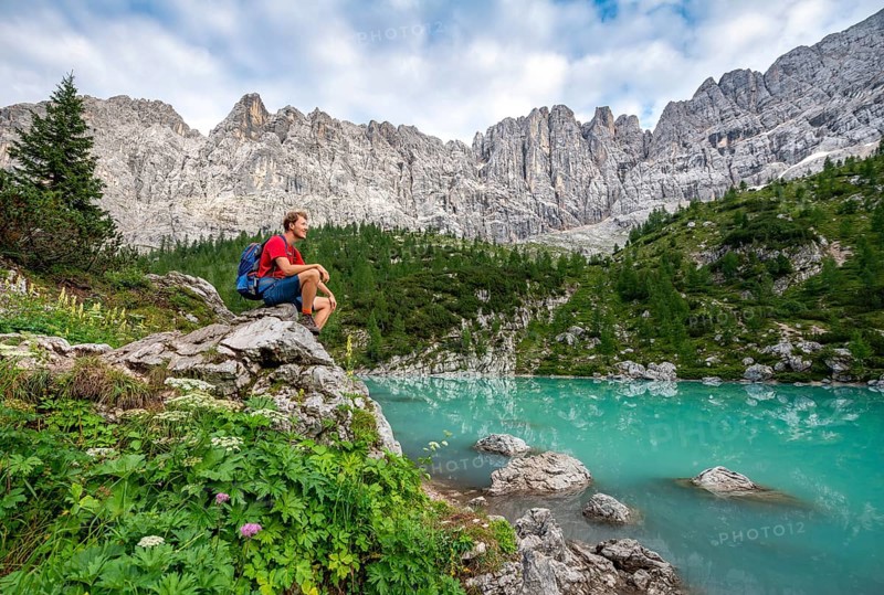 Hiker sitting