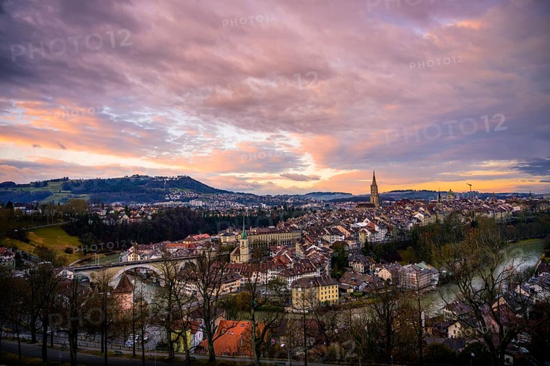 City view at sunrise