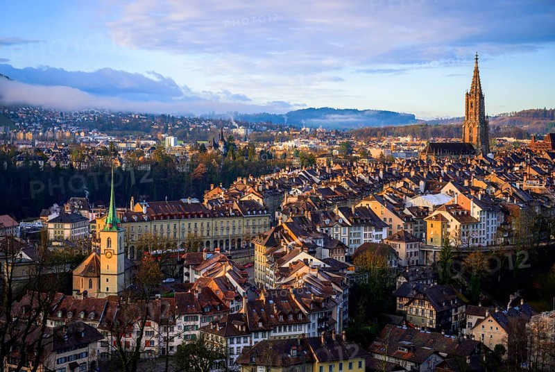 City view in the morning light