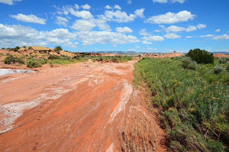 Red sand in dry river