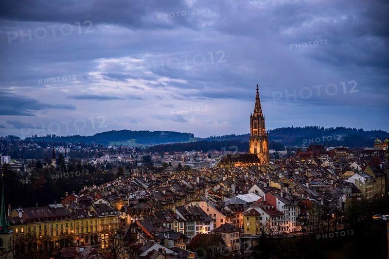 City view at dawn