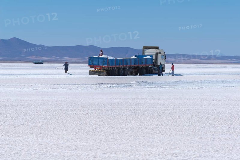 Salt extraction in the Salar de Uyuni
