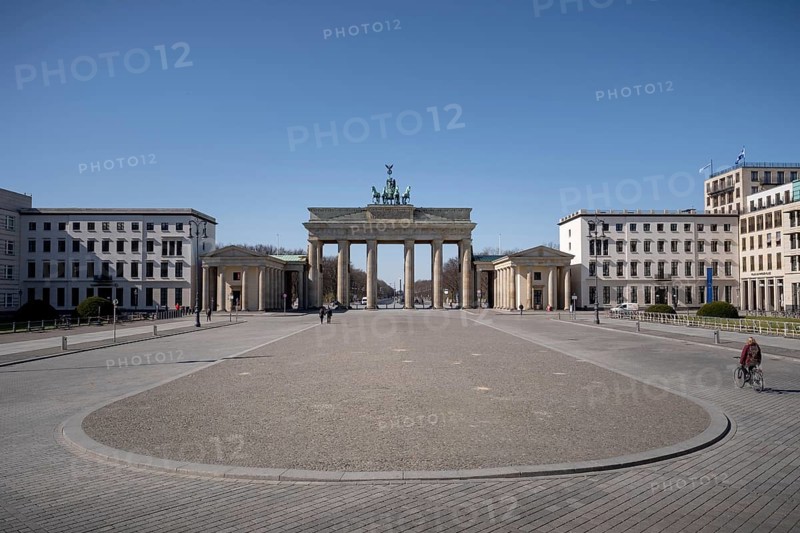 Empty Pariser Platz with Brandenburg Gate