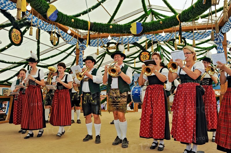 Musicians of a Bavarian brass band in traditional traditional traditional traditional traditional traditional traditional traditional traditional traditional costume