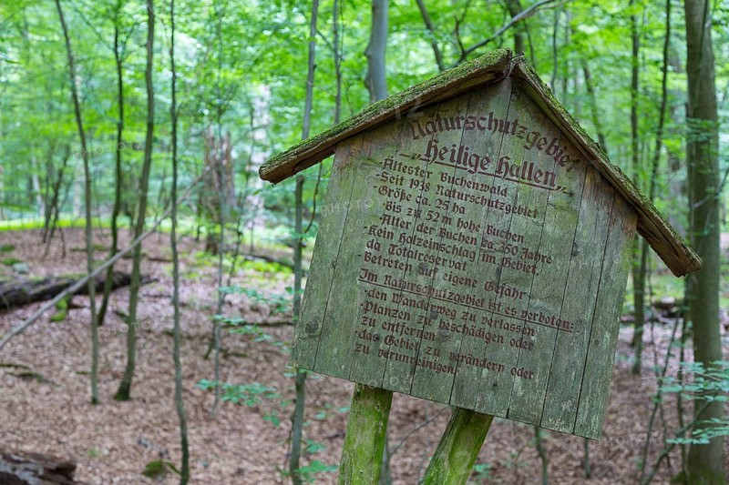 Old sign in the total reserve Heilige Hallen
