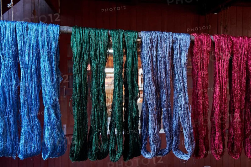 Dyed silk