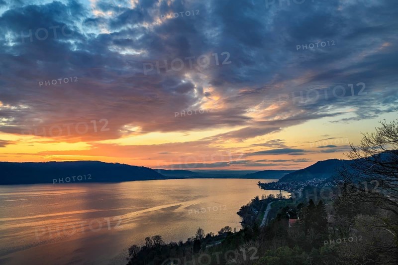 View over Lake Constance at sunset