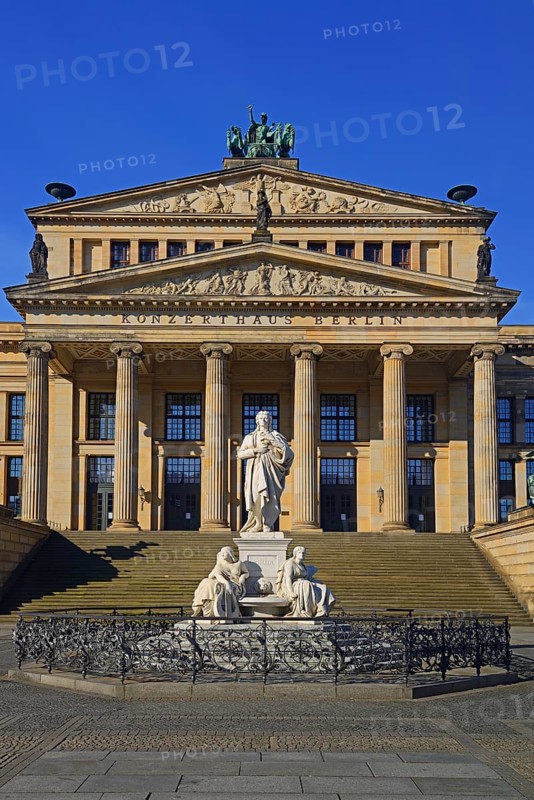 Berlin Concert Hall with Schiller Monument at Gendarmenmarkt