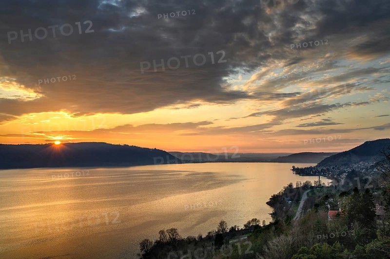 View over Lake Constance at sunset