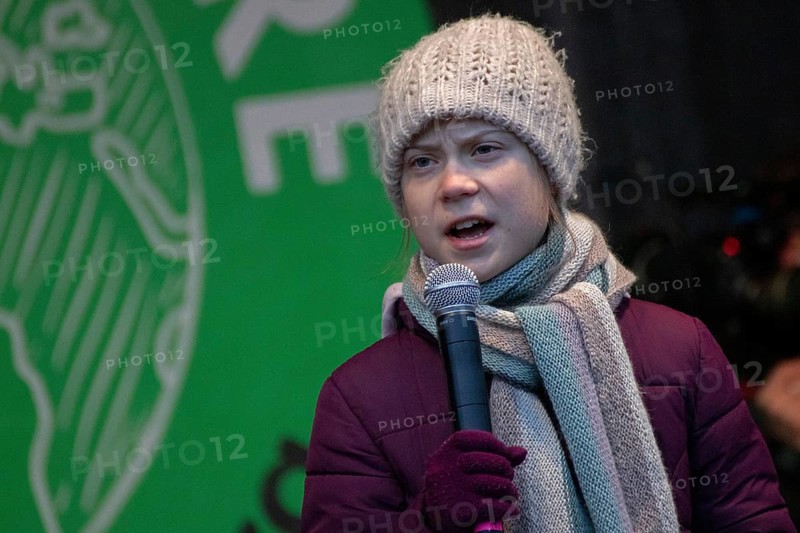 Greta Thunberg gives a speech at the Fridays For Future Demonstration