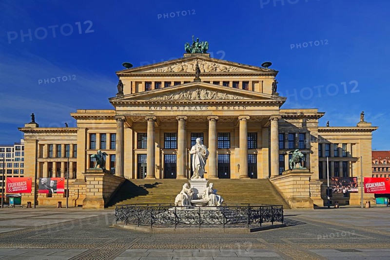 Berlin Concert Hall with Schiller Monument at Gendarmenmarkt
