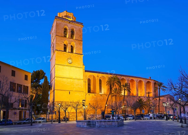 Parish church of Sant Joan at dusk