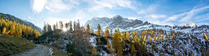 Snow-covered Lamsenspitze