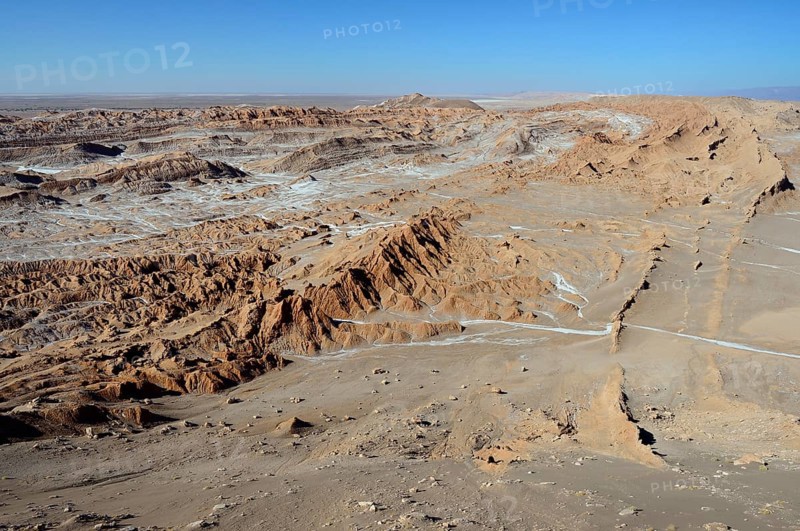 Weathered mountain landscape in Valle de la Luna