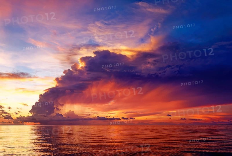 Large thundercloud after sunset
