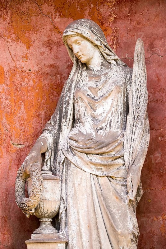 White angel with feather