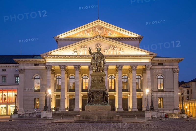 Max-Joseph-Platz with Bavarian State Opera and statue of King Maximilian I of Bavaria